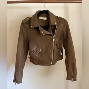 Zara Basic Brown Faux Women’s Leather Jacket